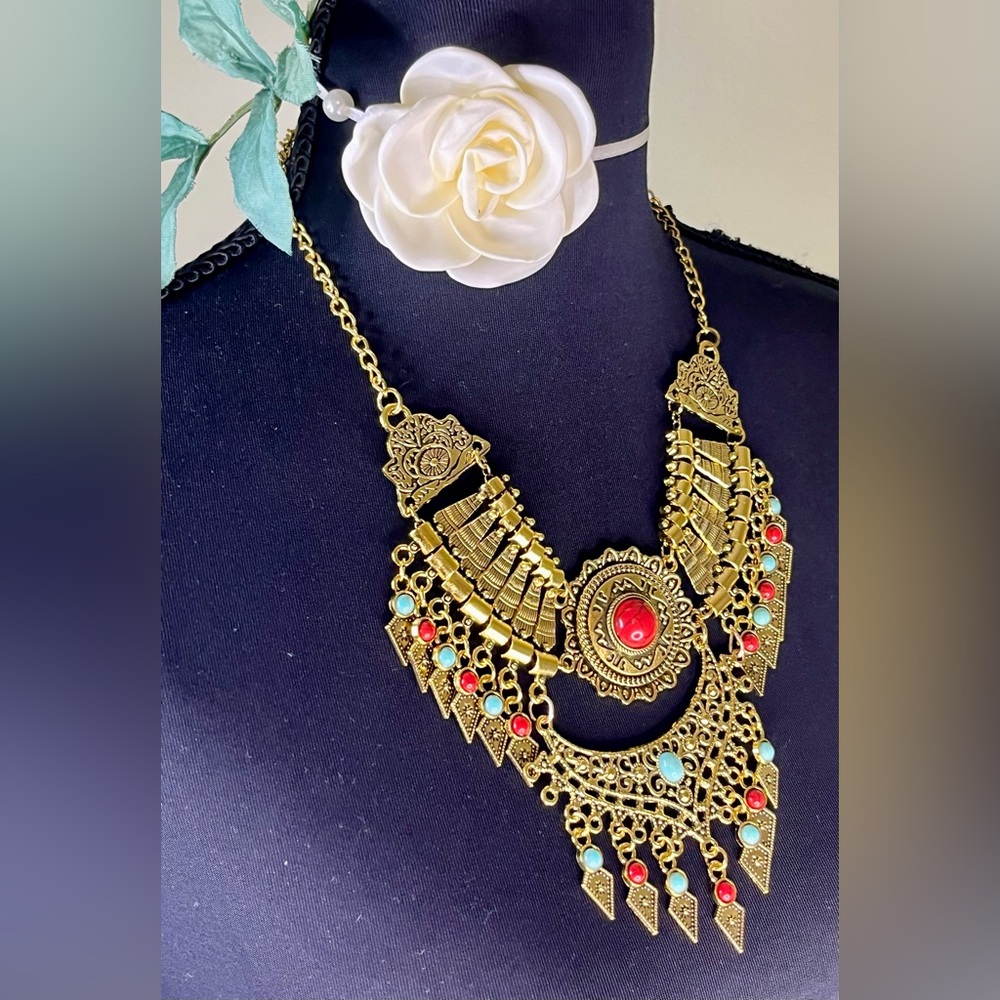 Boho Gypsy Indian statement necklace